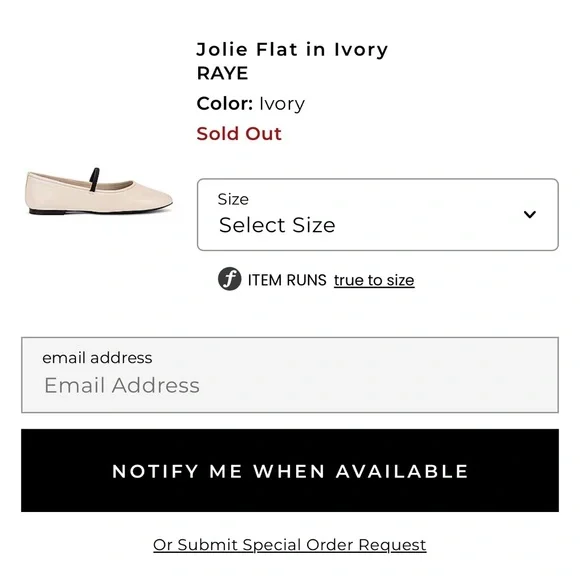 Revolve RAYE Joli Flat in Ivory / Black size 6 - Picture 7 of 7